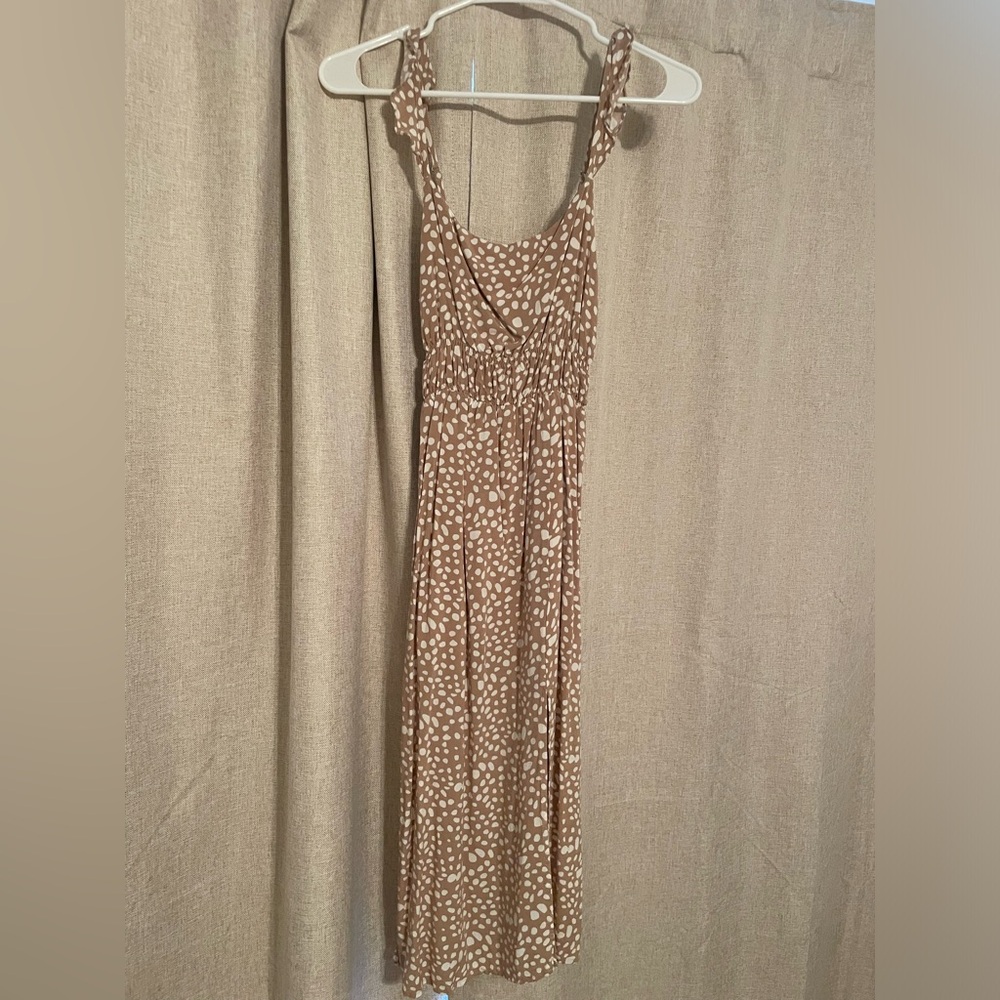 Tan midi dress